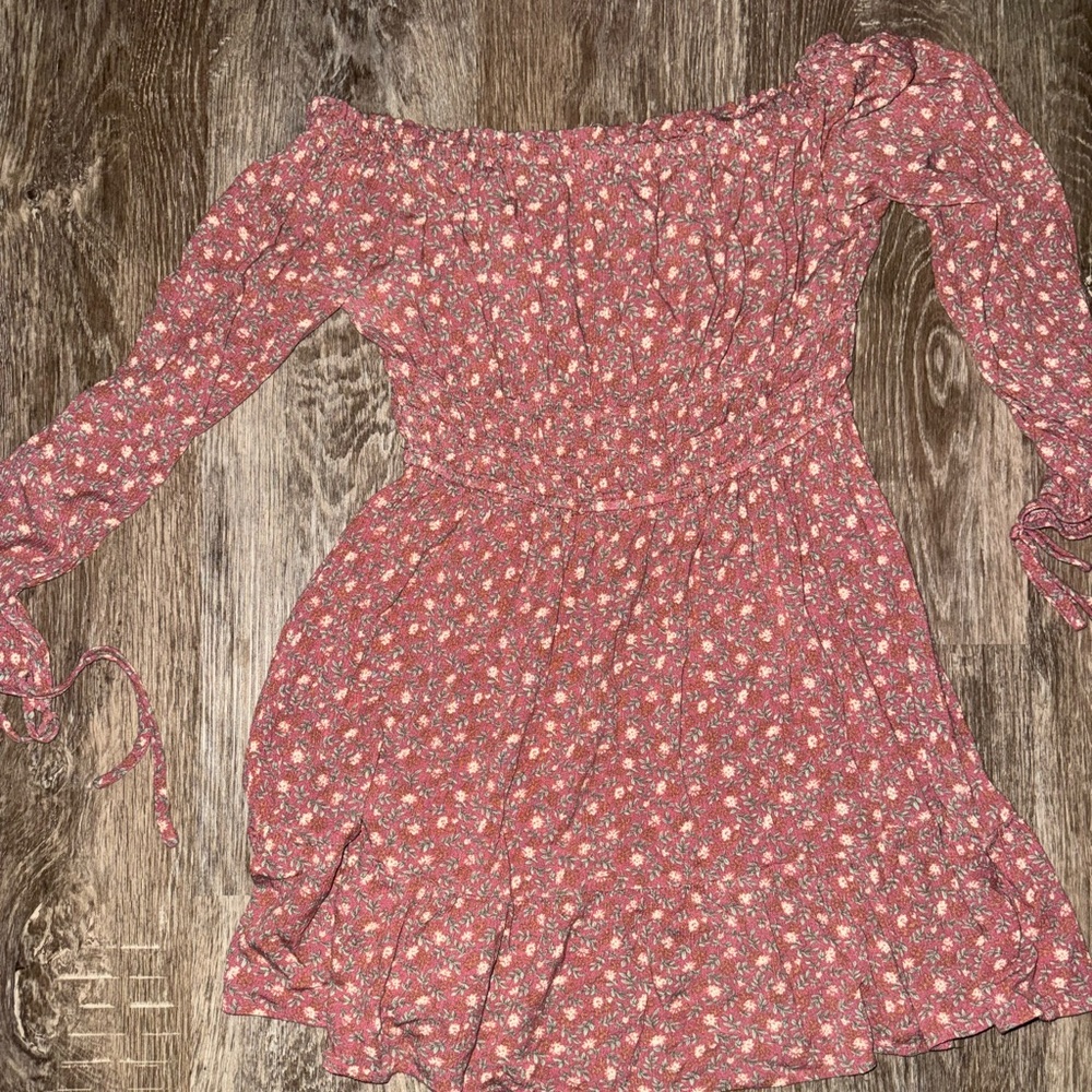 Easel Off The Shoulder Floral Boho Milkmaid Mini Dress.